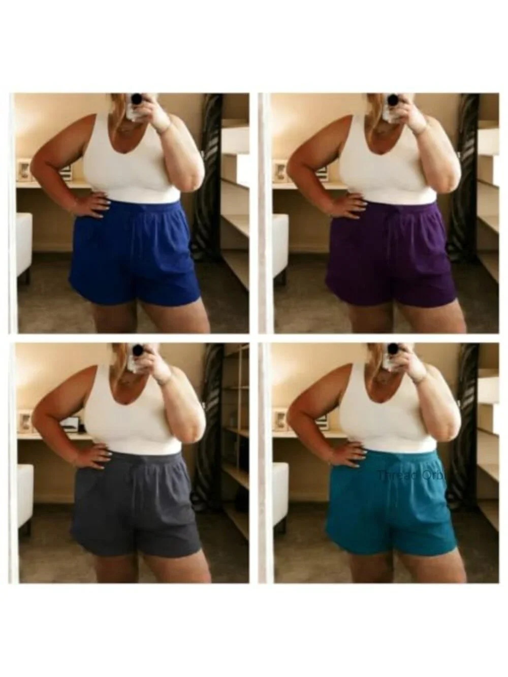 Plus Size High Waisted Wide Leg Drawstring Shorts with Pockets
